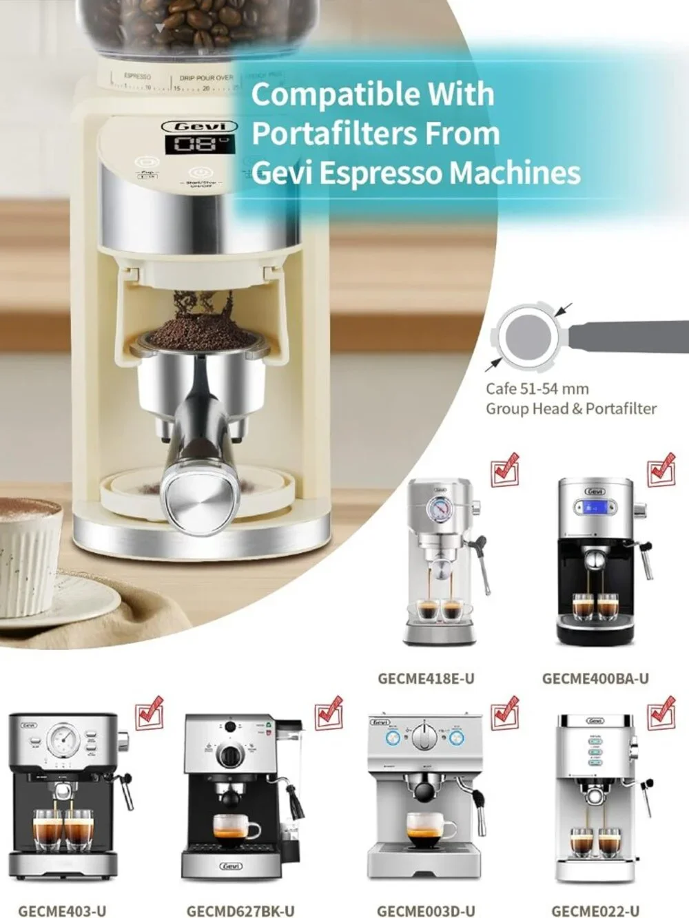 Gevi Burr Coffee Grinder, Adjustable Burr Mill with 35 Precise Grind Settings, - Picture 2 of 13